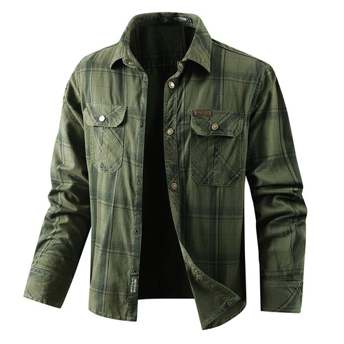 Herren nan verstärkte Utility-Hemdjacke aus Baumwoll-Twill mit Klappbrusttaschen und ergonomischer Ärmelnaht Echo Archiv