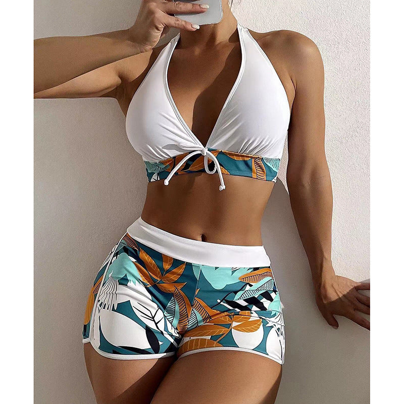Damen Triangel-Bikini-Set mit hohem Bund und floralem Muster Echo Archiv
