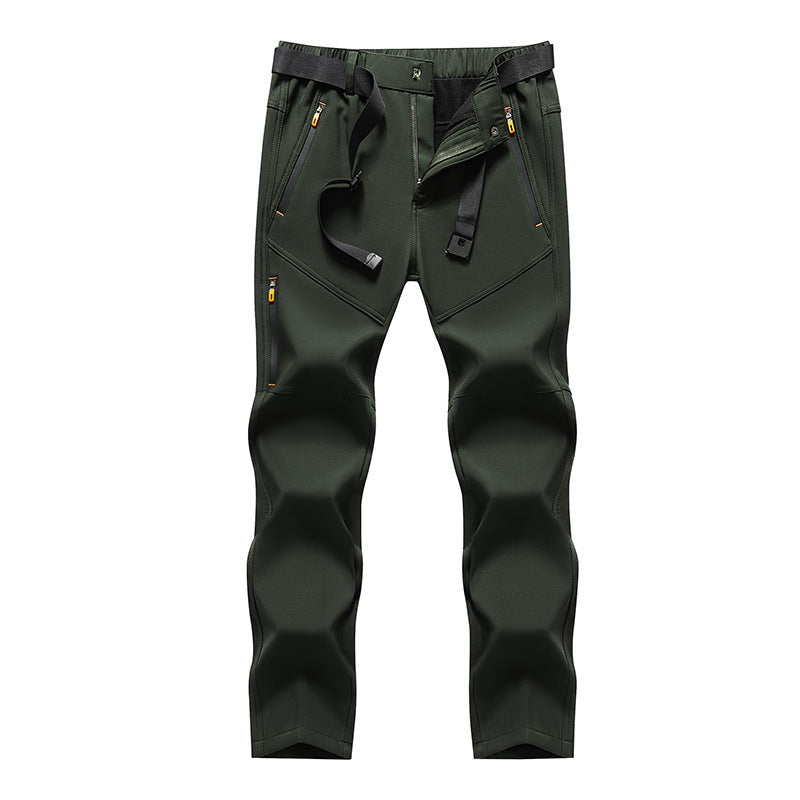 Herren Technische Softshell‑Outdoorhose mit vorgeformten Knien, wasserabweisenden Reißverschlüssen & integriertem Gürtel Echoarchiv