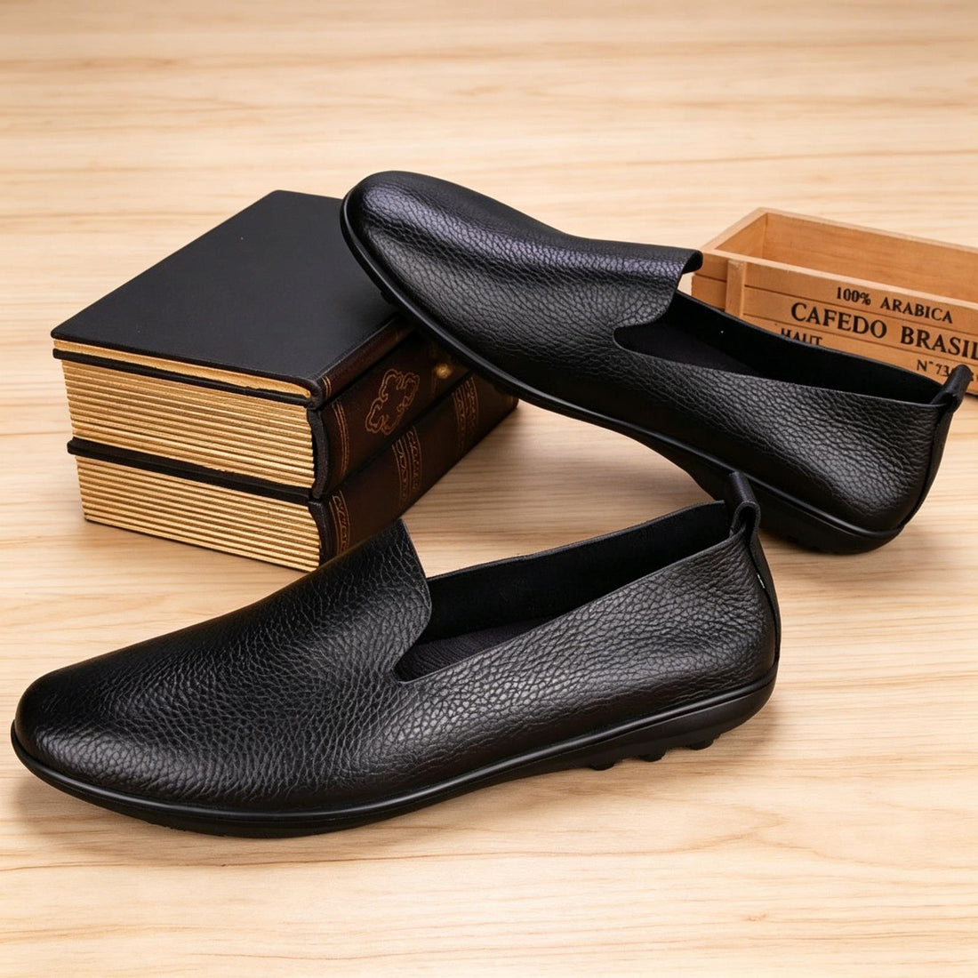 Herren Elegante Ledermokassins Echoarchiv