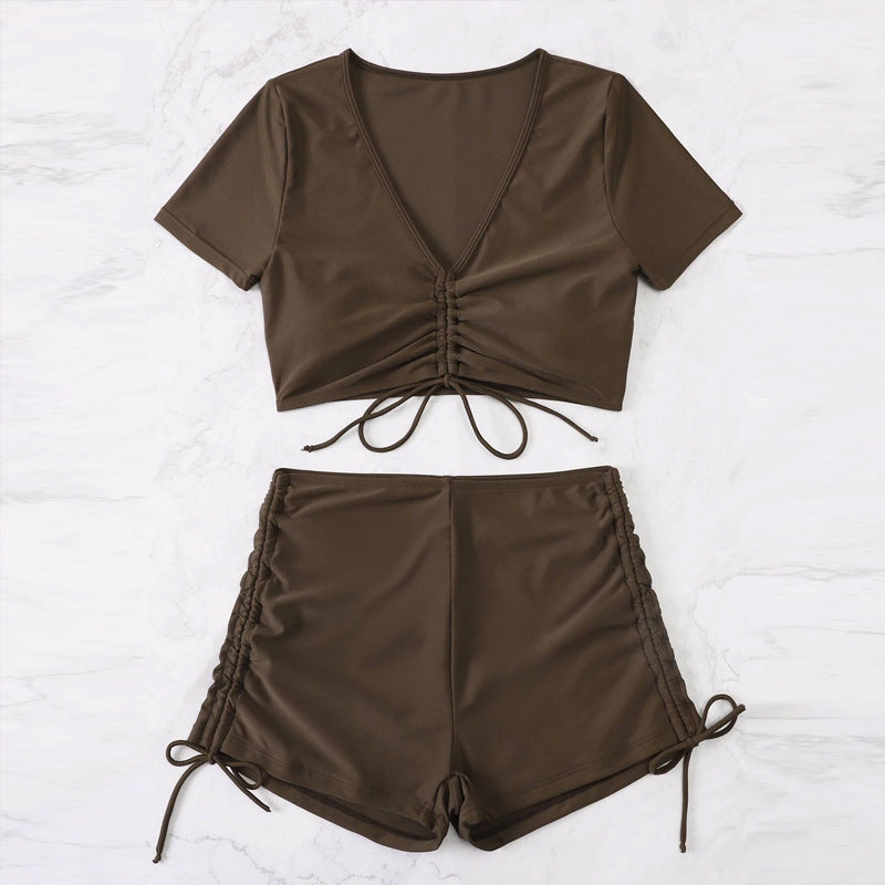 Damen Crop-Top Badeanzug mit verspieltem Wickeldetail Echo Archiv