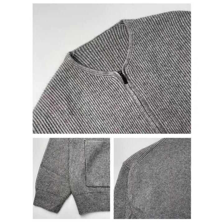 Damen Modische Strickjacke mit Reißverschluss Echoarchiv
