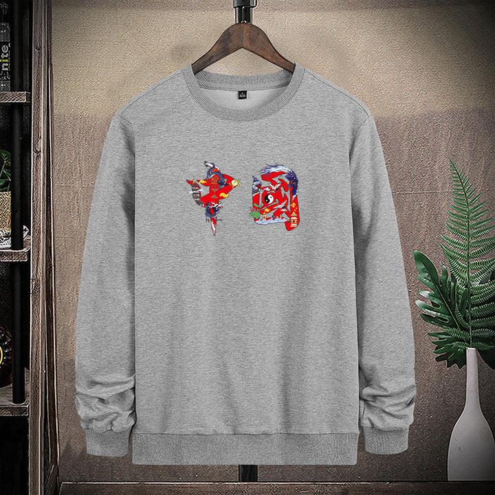 Herren Rundhals-Sweatshirt mit detailreichem Grafikprint Echo Archiv