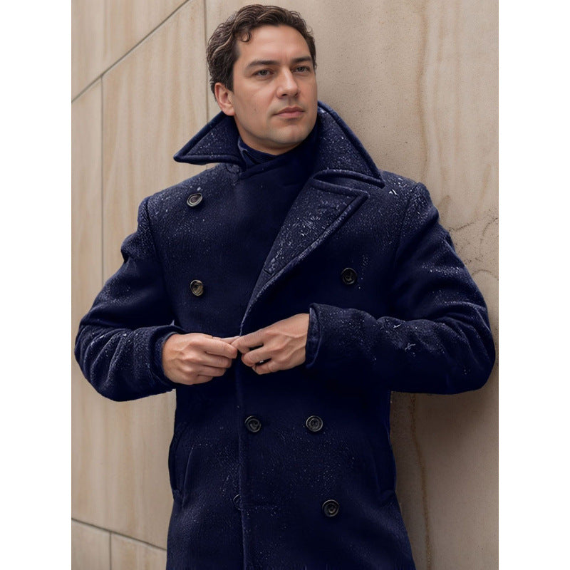 Herren eleganter Woll-Doppeleffekt-Mantel Echoarchiv