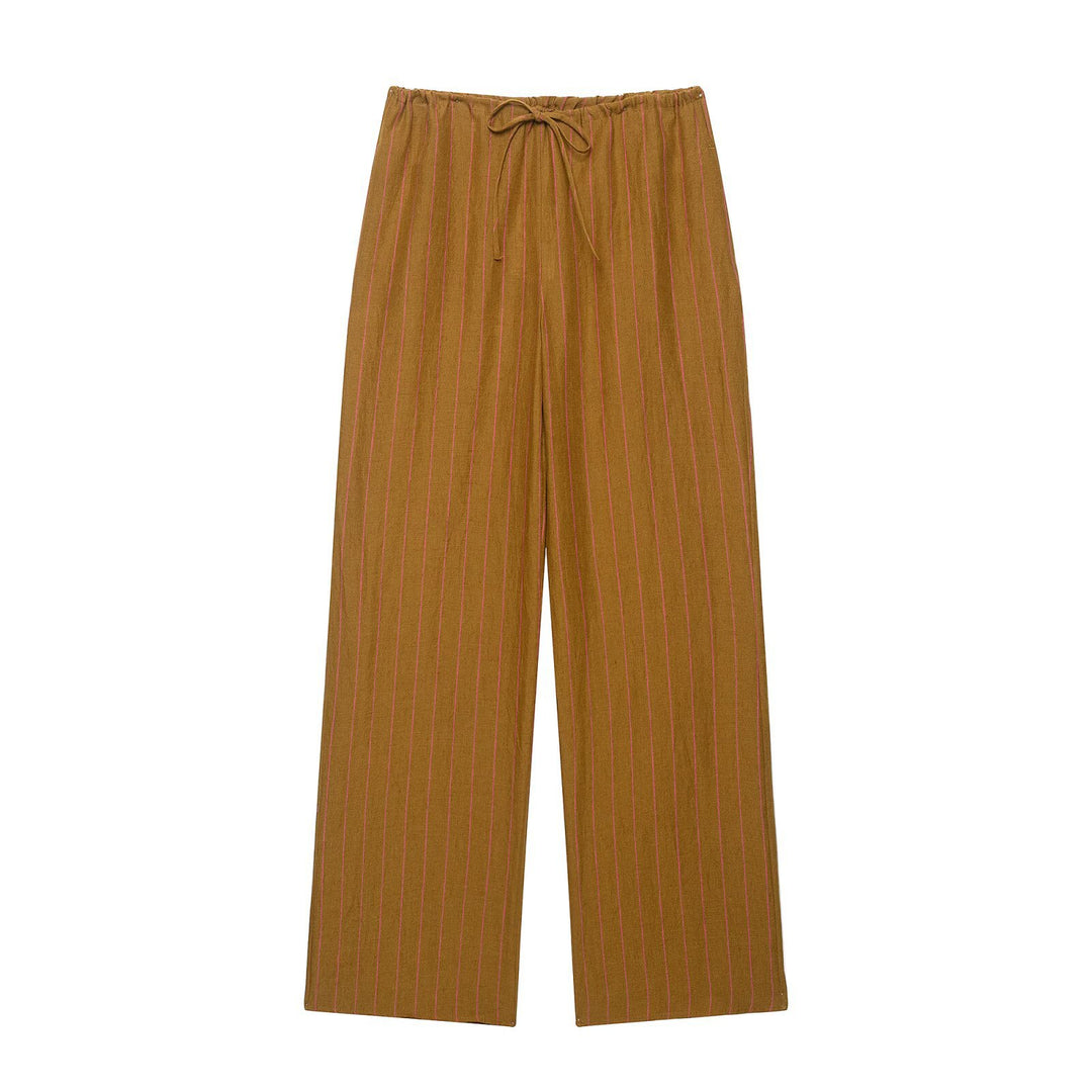 Damen Oversize Streifenbluse mit tiefem V‑Ausschnitt und gerundetem Saum Echo Archiv