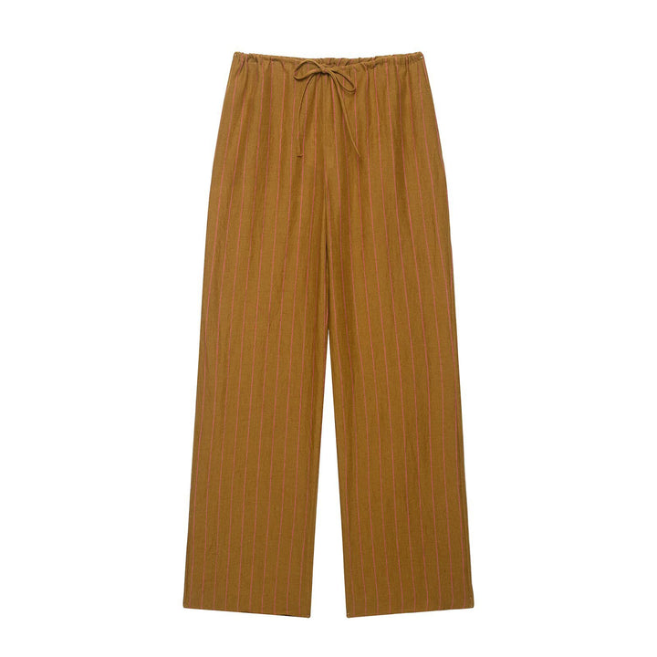 Damen Oversize Streifenbluse mit tiefem V‑Ausschnitt und gerundetem Saum Echo Archiv
