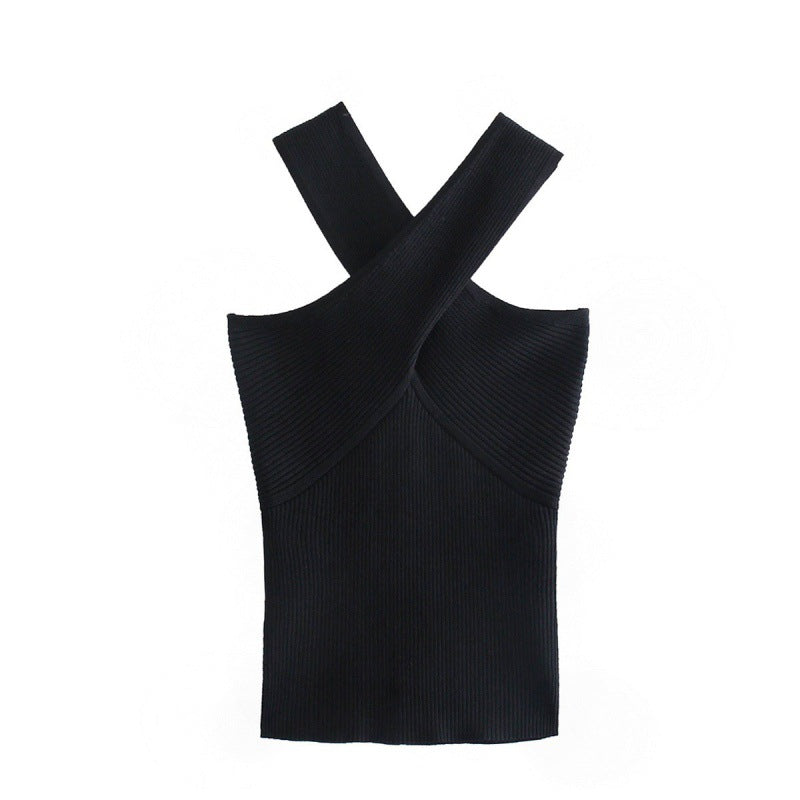 Damen Stricktop mit künstlerischem Kreuz-Träger Design Echo Archiv
