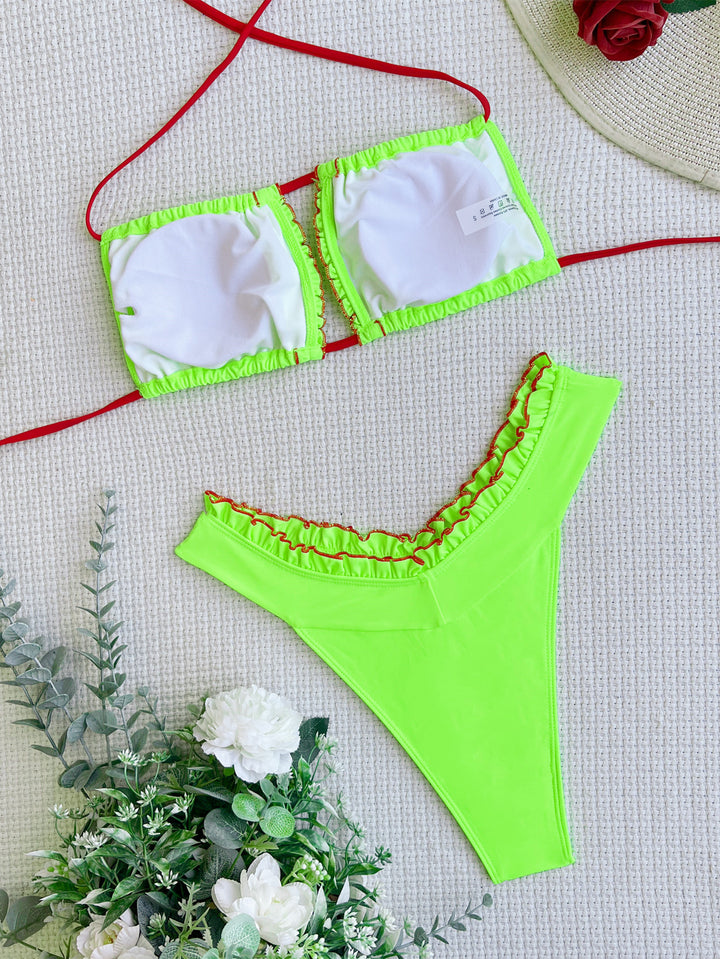 Damen Luxus Bikini mit verspielten Rüschendetails Echo Archiv