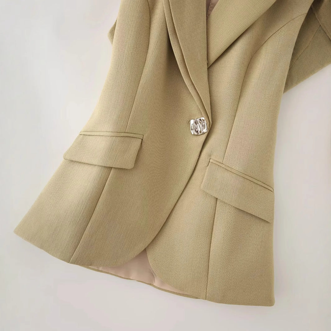 Damen nan taillierte Longblazer-Weste mit Reverskragen und Pattentaschen Echo Archiv