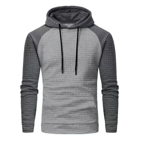 Herren Texturiertes Kapuzen‑Sweatshirt mit Waffelstruktur und Raglanärmeln – Cavarno