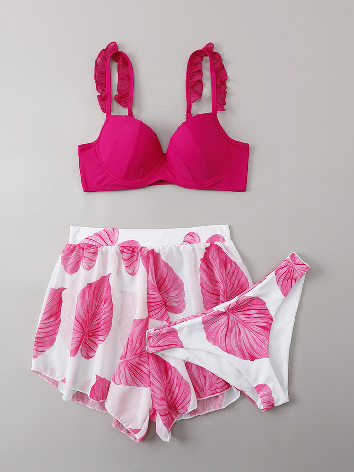 Damen Bikini-Set mit Rüschendetails und fließendem Rock Echo Archiv