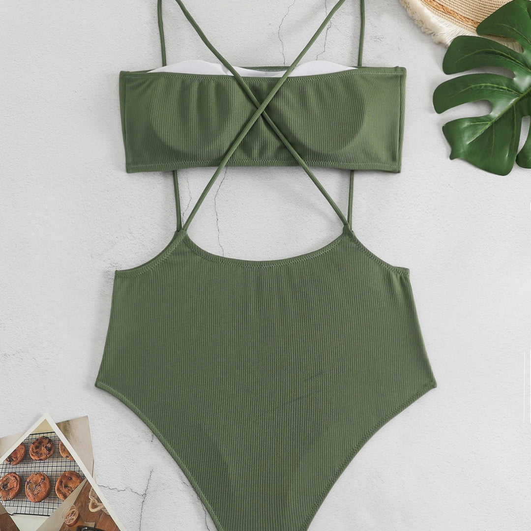 Damen Sportlicher Hochgeschnittener Bikini Echo Archiv
