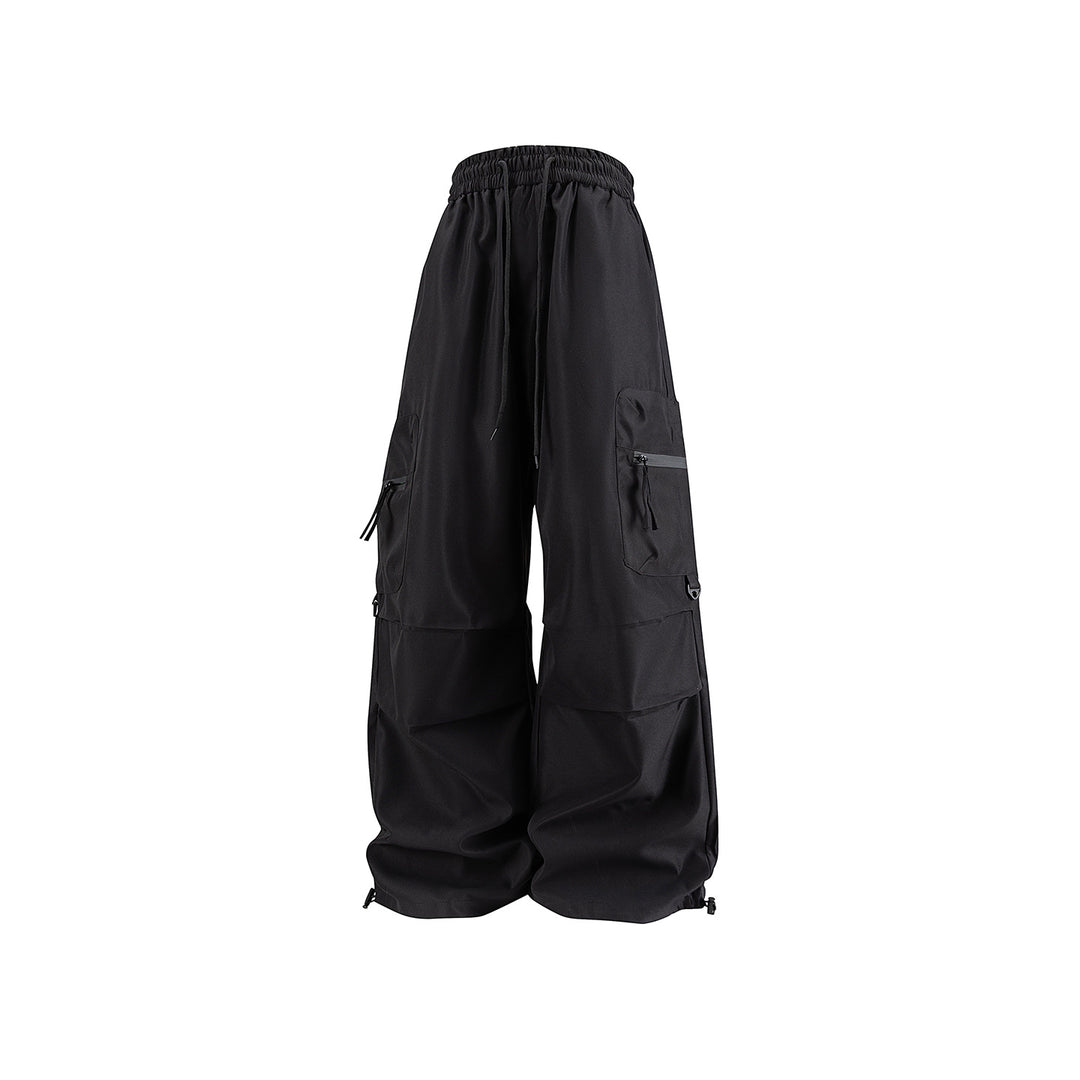 Damen Weite Cargo‑Schlaghose mit hohem Elastbund, Multitaschen und verstellbarem Saum Echo Archiv