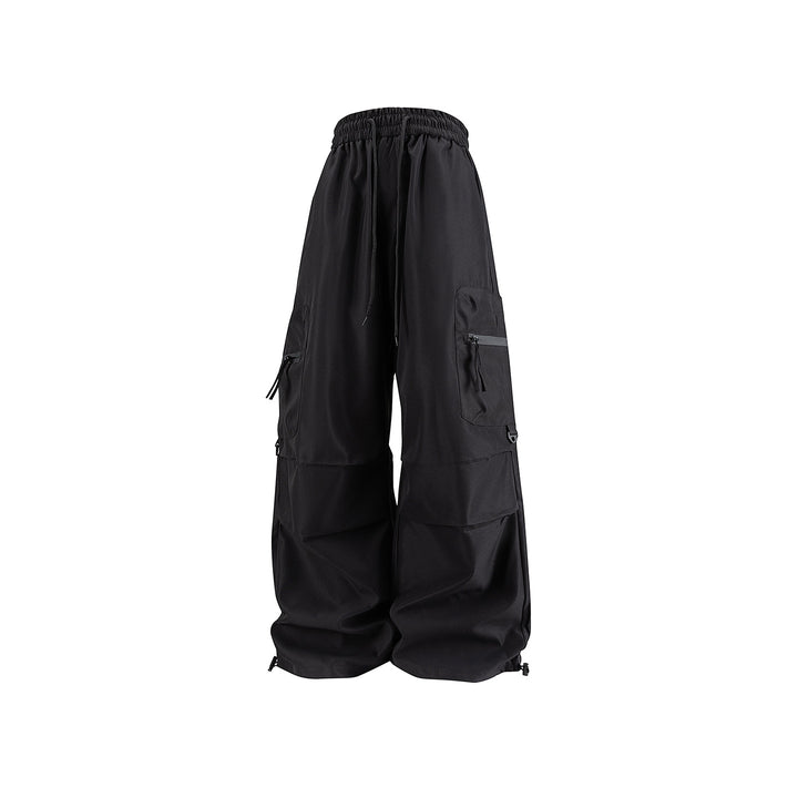 Damen Weite Cargo‑Schlaghose mit hohem Elastbund, Multitaschen und verstellbarem Saum Echo Archiv