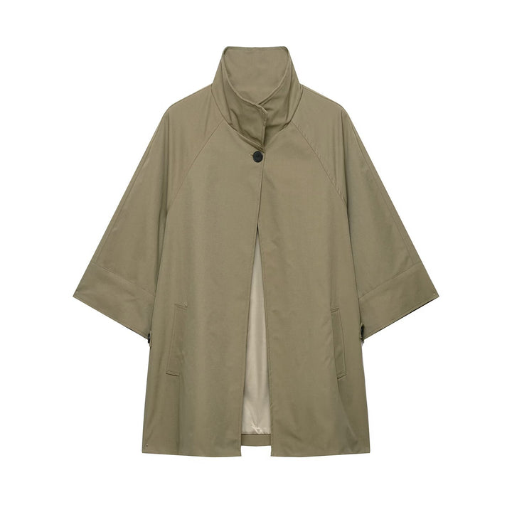 Damen Zweiteiler Kurzcape-Jacke mit Stehkragen und hochtaillierter Plissee-Culotte Echo Archiv