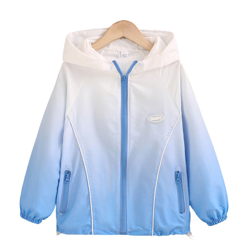 Damen nan leichter Kapuzen-Windbreaker mit Reißverschluss und verdeckten Taschen Echo Archiv