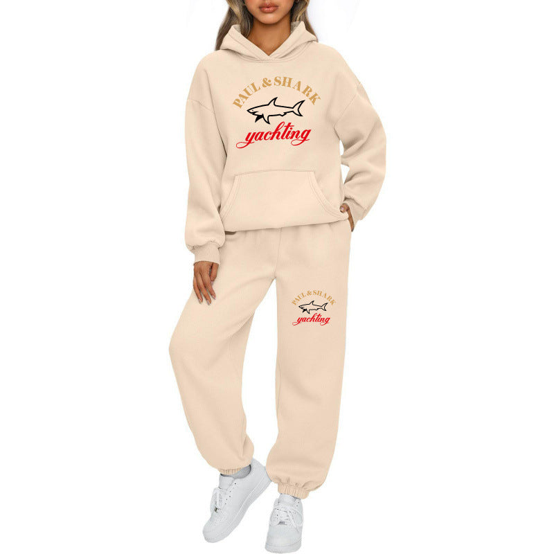 Damen nan oversized Hoodie und Jogginghose Set mit Kapuze Kängurutasche und gerippten Bündchen Echo Archiv