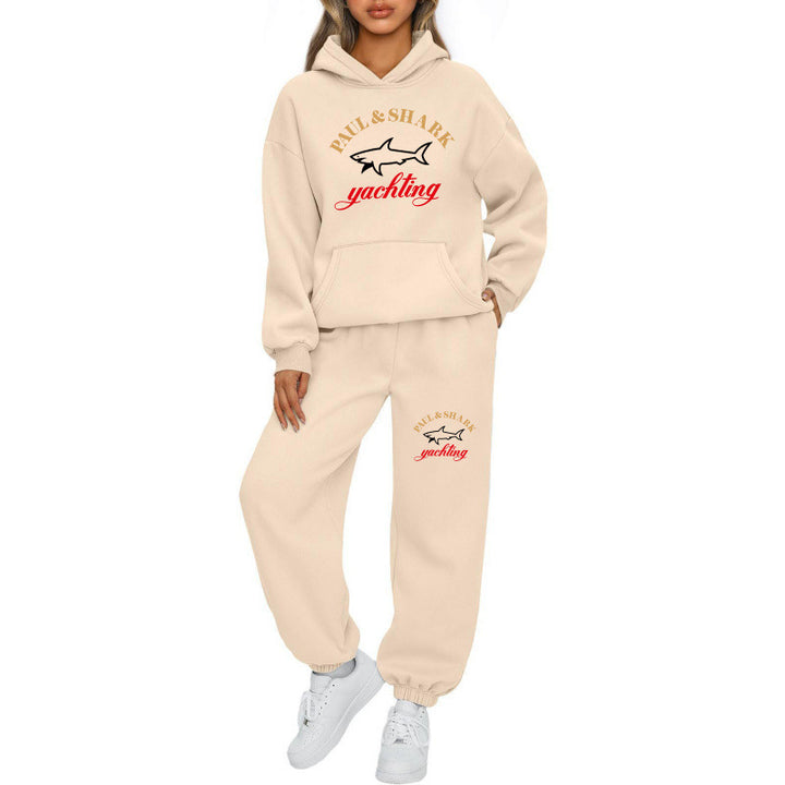 Damen nan oversized Hoodie und Jogginghose Set mit Kapuze Kängurutasche und gerippten Bündchen Echo Archiv