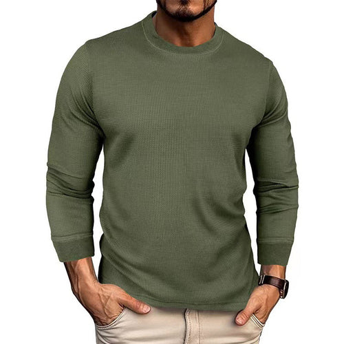 Herren Modisches Langarmshirt mit strukturierter Ripp-Optik Echoarchiv