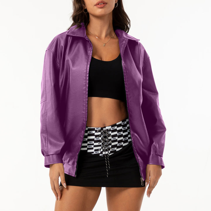 Damen nan leichte Satin Bomberjacke mit Reißverschluss und lockerer Passform Echo Archiv