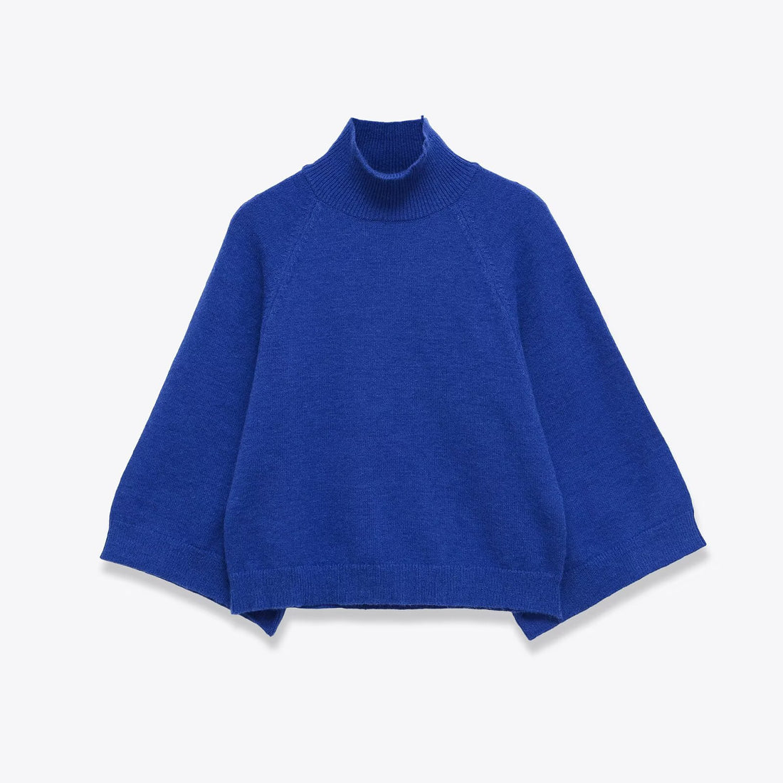 Damen Oversize Strickponcho mit Rollkragen und Raglanärmeln Echoarchiv