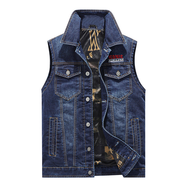 Herren Denim-Weste mit praktischen Taschen und robustem Design Echoarchiv