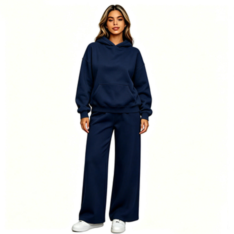 Damen Lässiger Kapuzenpullover mit weiten Hosen Echoarchiv