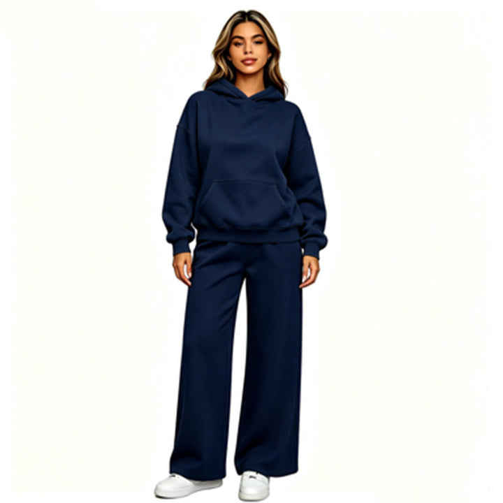 Damen Lässiger Kapuzenpullover mit weiten Hosen Echoarchiv