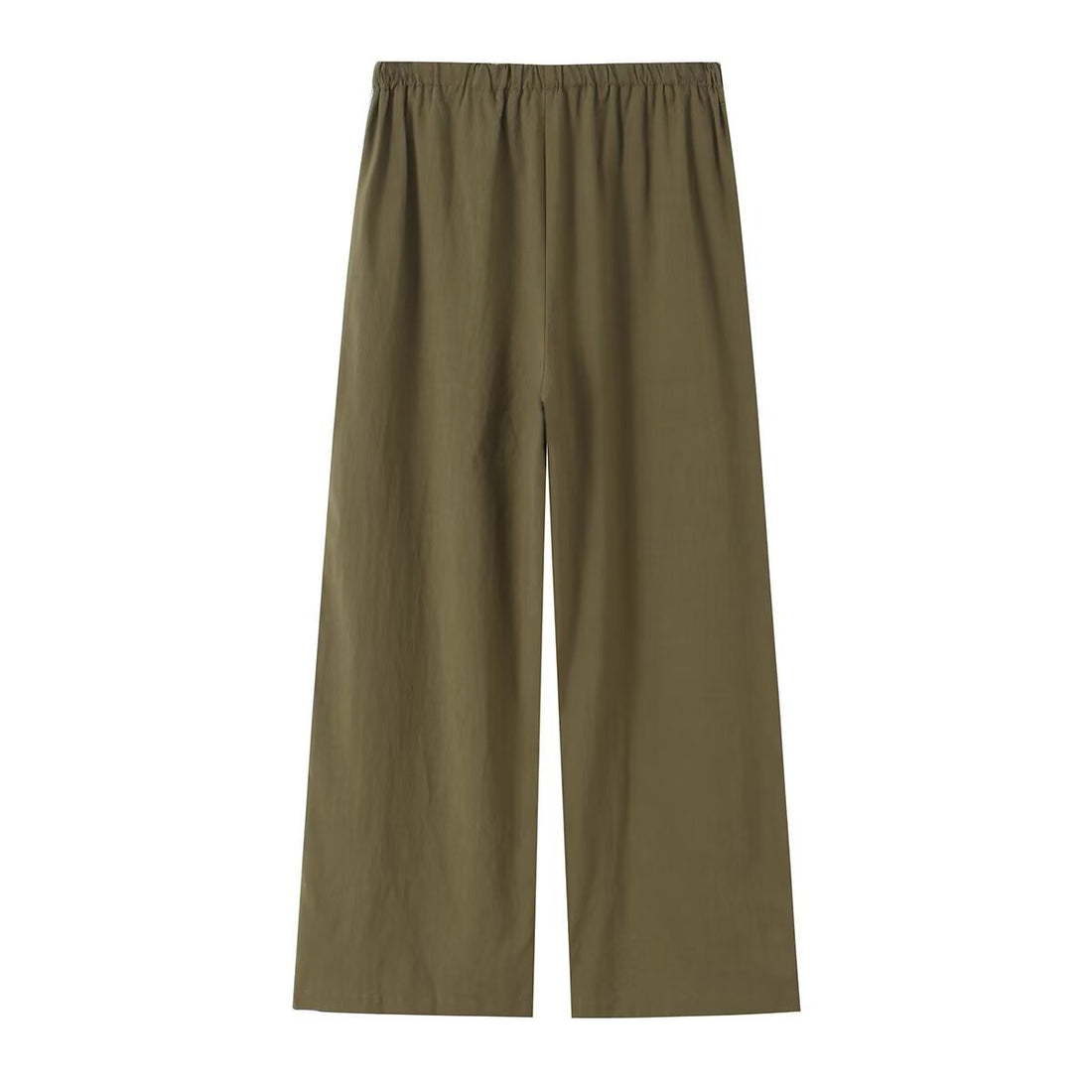 Damen Leichte weite Leinenoptik-Hose mit elastischem Tunnelzug und Holzperlen Echo Archiv