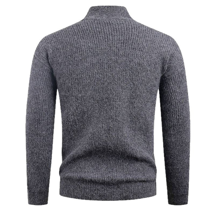 Herren Strickpullover mit hohem Kragen und dekorativem Reißverschluss Echoarchiv