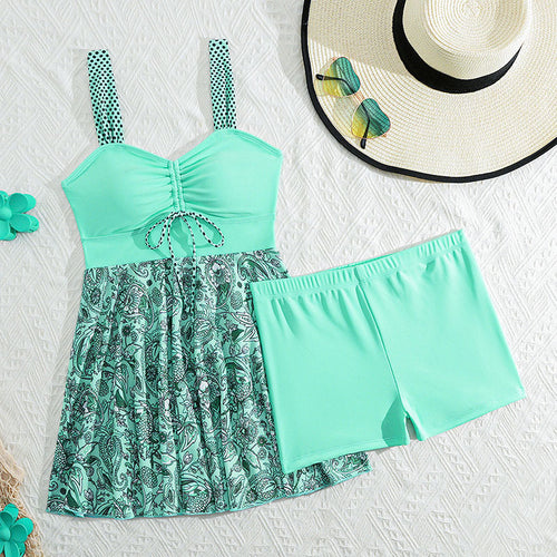 Damen Tankini mit floralem Rock und gepolstertem Oberteil Echo Archiv