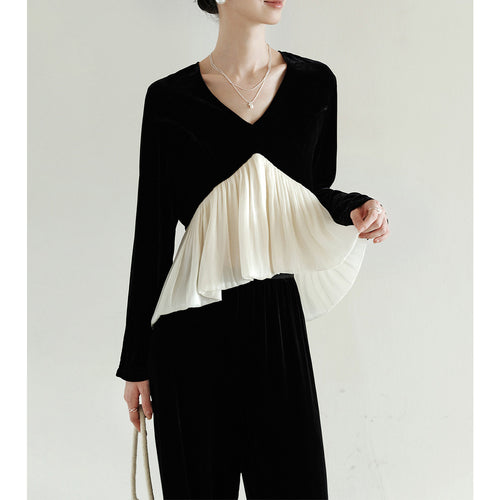 Damen Elegante Bluse mit Drapierung Echoarchiv