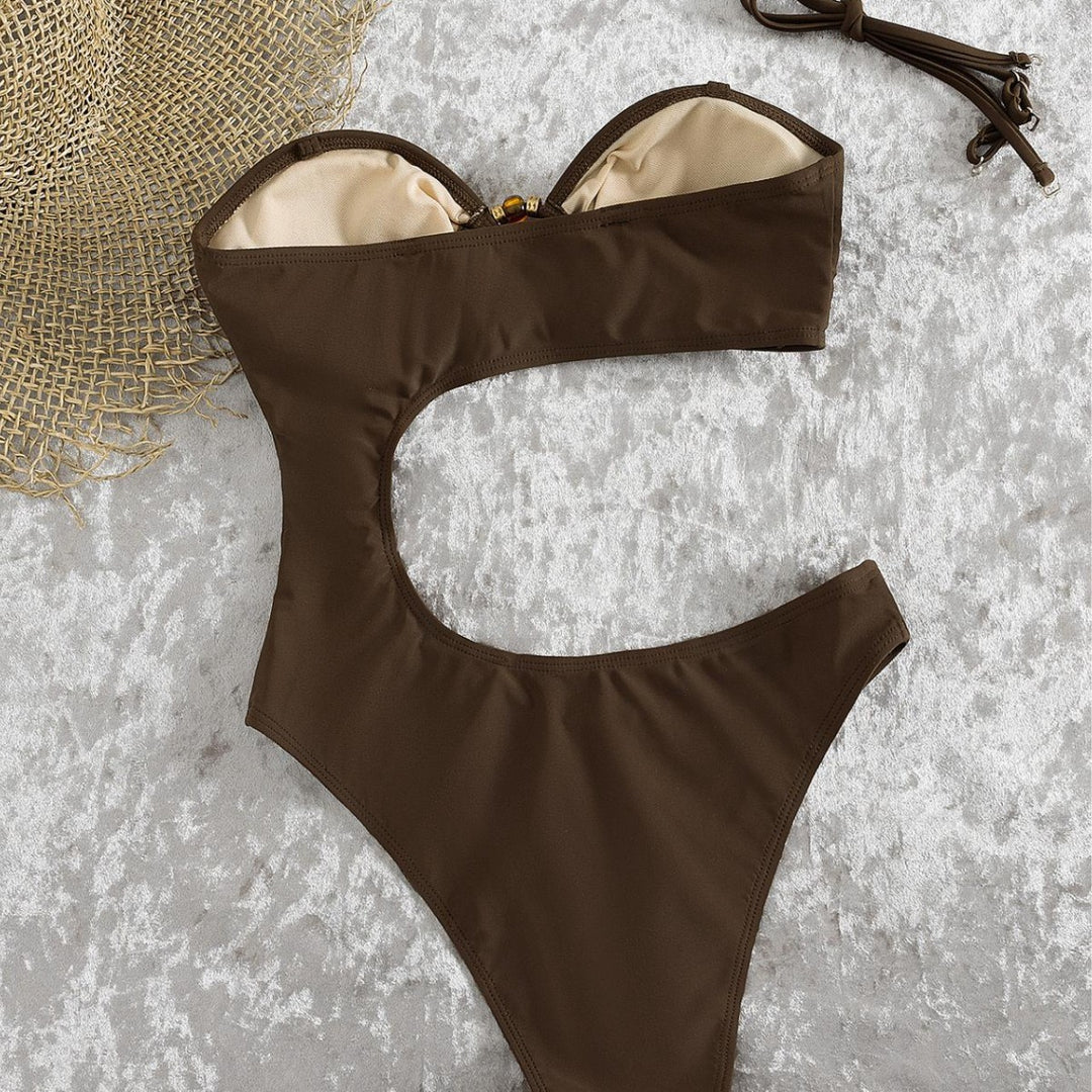 Damen Cut-Out Badeanzug mit einzigartigem Ringdetail Echo Archiv