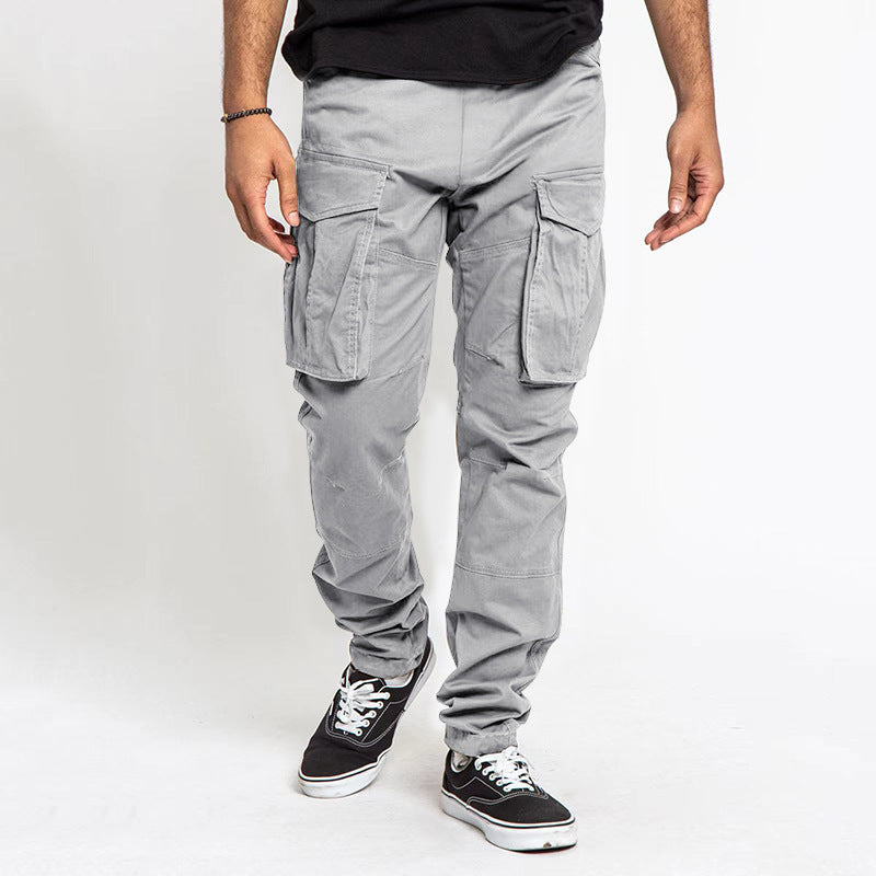 Herren Cargo-Hose mit Mehrfach-Taschen, tapered Passform & Kordelabschluss – Bravaro