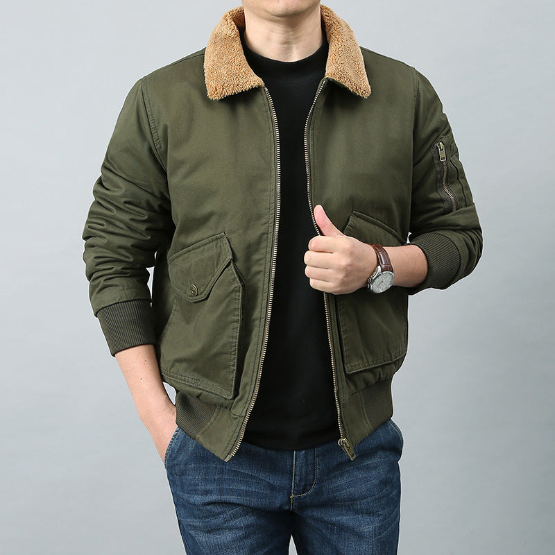 Herren Pilotenjacke mit Sherpa‑Kragen, Utility‑Taschen und Rippbündchen Echo Archiv