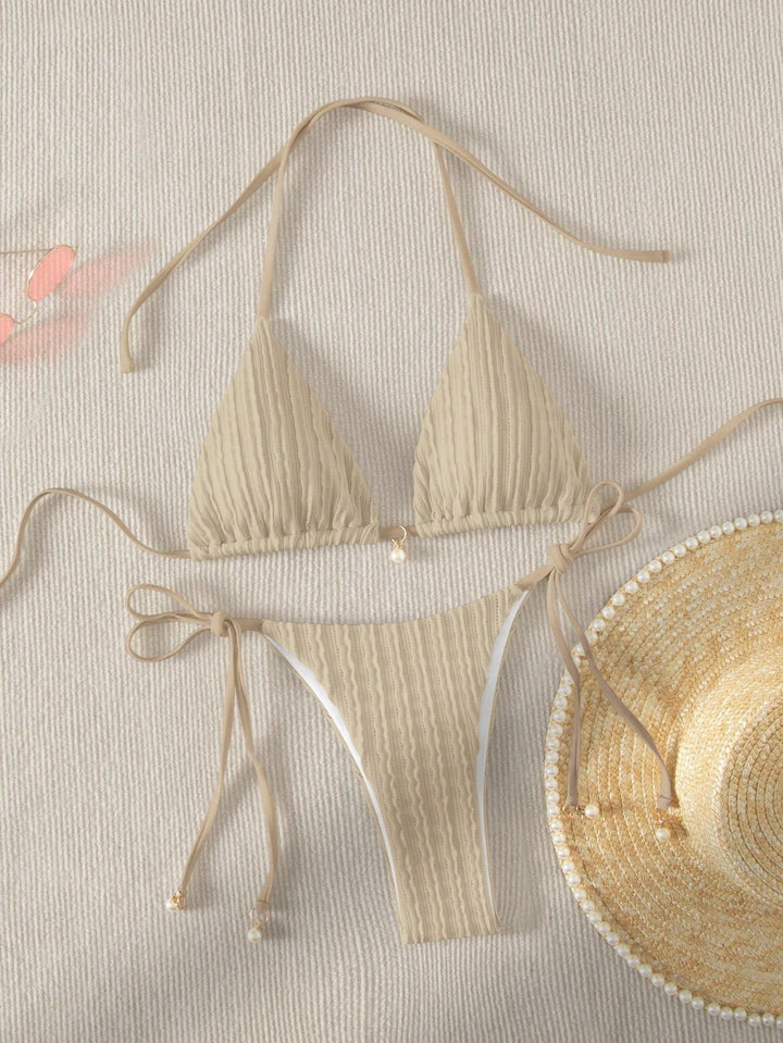 Damen Triangle-Bikini mit strukturiertem Design und verstellbaren Trägern Echo Archiv