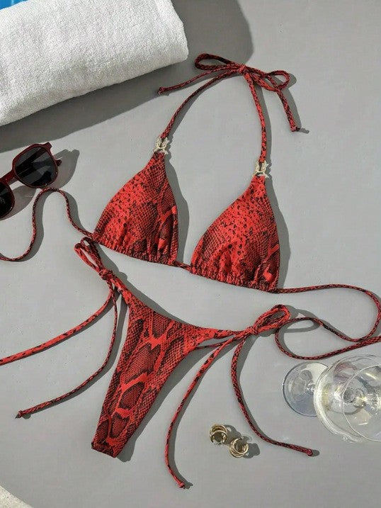 Damen Triangel-Bikini mit schickem Schlangenmuster Echo Archiv