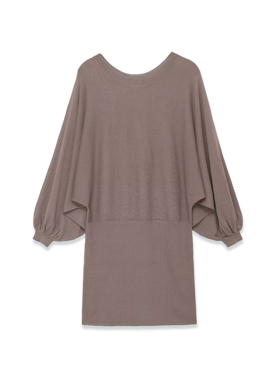Damen Strickkleid mit überschnittenem Fledermaus-Poncho und Ballonärmeln Echo Archiv