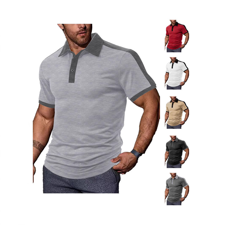 Herren nan figurnahes Kontrast-Poloshirt mit Schulterpasse und Hemdkragen Echo Archiv