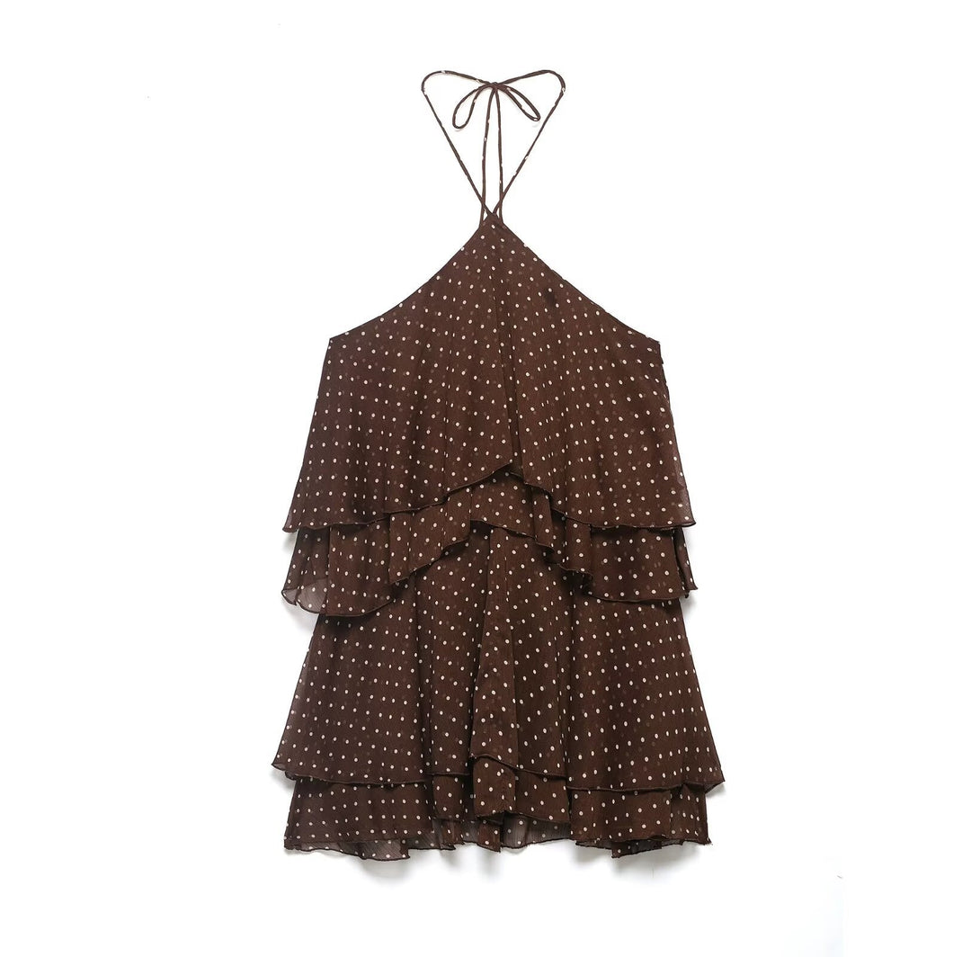 Damen Sommerkleid mit voluminösen Rüschendetails und tiefem V-Ausschnitt Echo Archiv