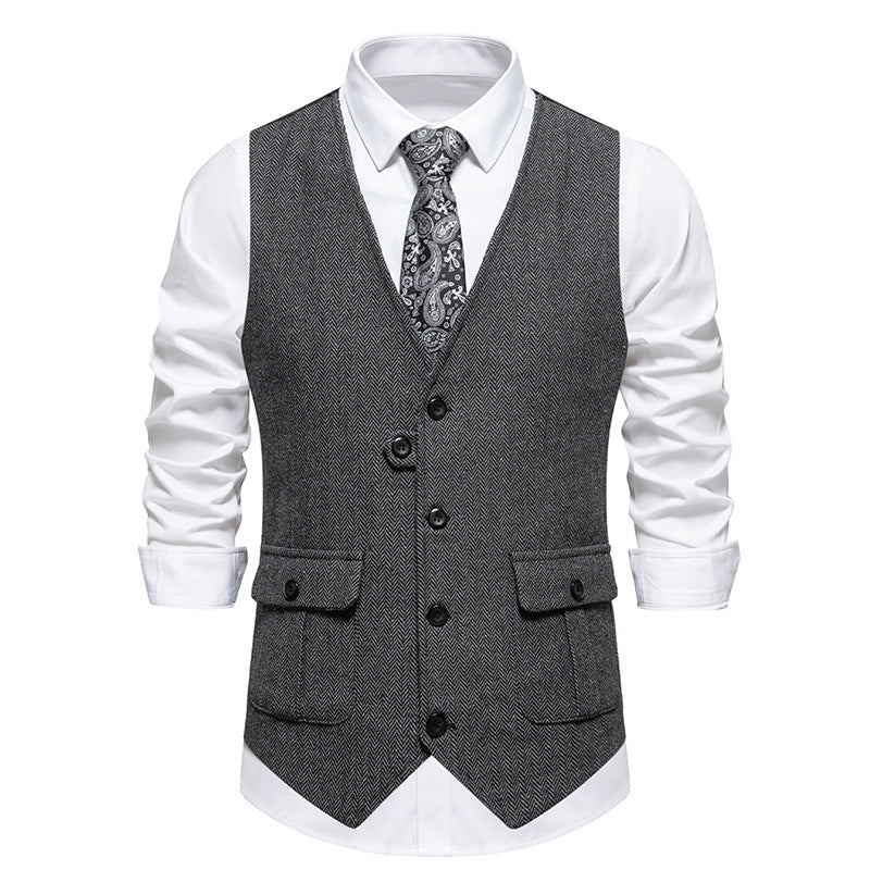 Herren elegante Weste im strukturierten Hahnentrittdesign Echoarchiv