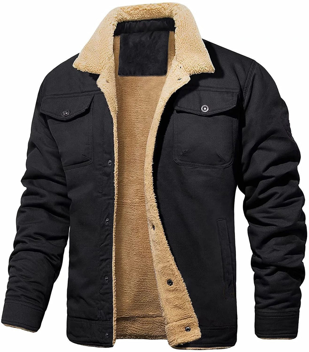 Herren Futuristische Utility-Jacke mit Fleecefutter und praktischen Taschen Echoarchiv