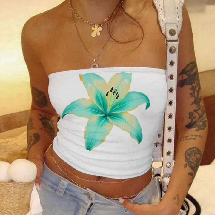 Damen Bandeau-Top mit floralem Design Echo Archiv