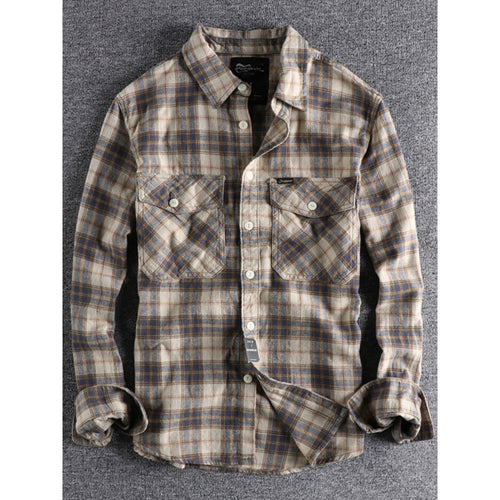 Herren Karo-Flanell-Hemd mit Brusttaschen und legerer Relaxed‑Passform Echoarchiv