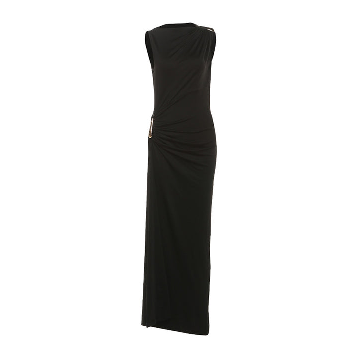 Damen Elegantes Maxikleid mit asymmetrischem Schnitt und Raffungen Echo Archiv