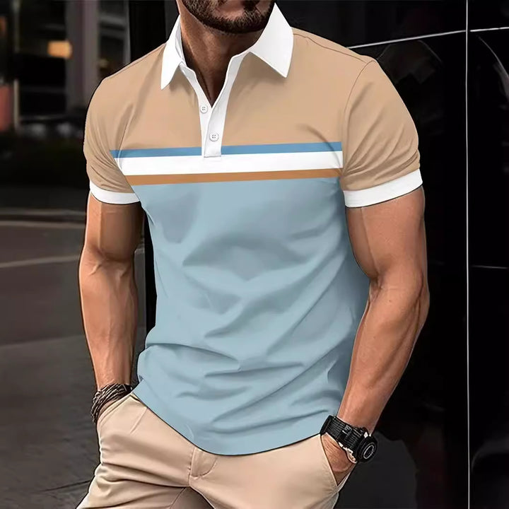 Herren modisches Poloshirt mit stilvollem Streifendesign Echoarchiv