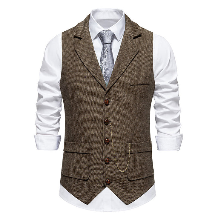 Herren elegante Weste mit zeitgemäßem Schnitt und feiner Struktur Echoarchiv
