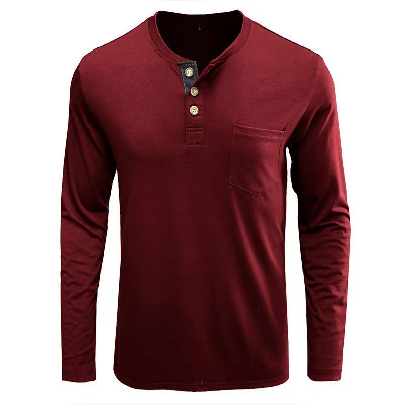 Herren Langarmshirt mit modernem Knopfleisten-Design Echoarchiv