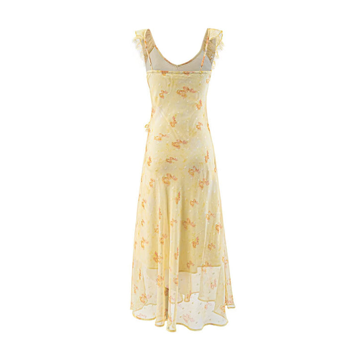 Damen Maxikleid mit verspieltem Rüschendesign und Blumenmuster Echo Archiv