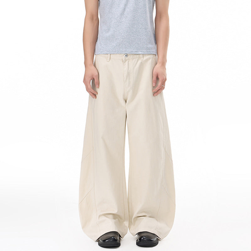 Herren Voluminöse Panel-Baggy-Hose aus Baumwoll-Twill mit ballonförmigem Saum Echo Archiv